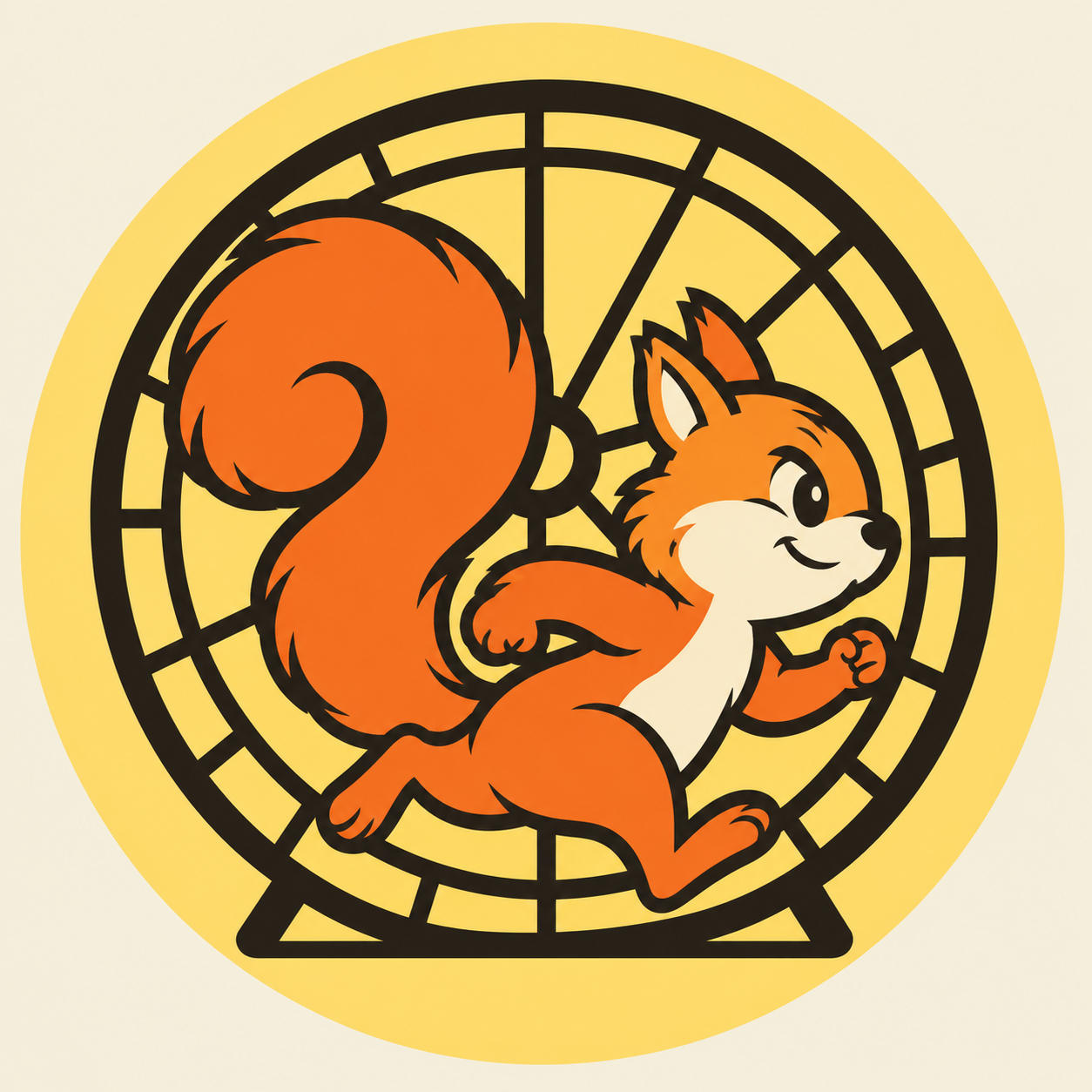 NUTLOOP coin logo: a squirrel running in a wheel